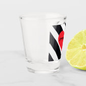 名モダンパーソナライズされた白黒ストライプのCute ショットグラス (左)