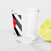 名モダンパーソナライズされた白黒ストライプのCute ショットグラス (右)