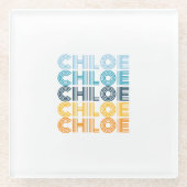 名モダンパーソナライズされた ガラスコースター (正面)