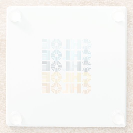 名モダンパーソナライズされた ガラスコースター (裏面)