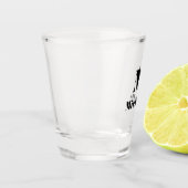 名モダンミニマルイニシャル文字の無地の色 ショットグラス (左)