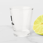 名モダンミニマルイニシャル文字の無地の色 ショットグラス (右)