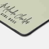 名モダンミニマルデザイン無地の淡い色の緑 デスクマット (コーナー)