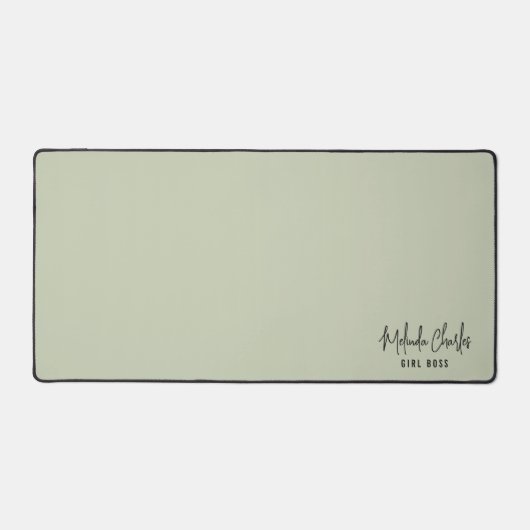 名モダンミニマルデザイン無地の淡い色の緑 デスクマット (正面)