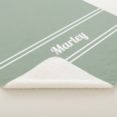 名モダンミニマルモノグラムのスクリプトSage Green シェルパブランケット (3/4)