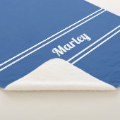 名モダンミニマル付きスクリモノグラムのプトトレンディー青 シェルパブランケット (3/4)