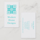 名モダンミニマル刺、ターコイズ 名刺 (正面/裏面)