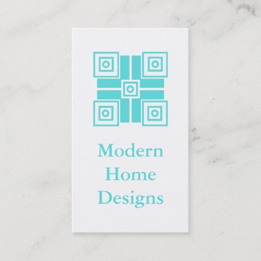 名モダンミニマル刺、ターコイズ 名刺 (正面)