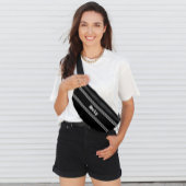 名モダンミニマル名モノグラムのスクリプトテンプレート黒 ファニーパック