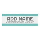 名モダンミニマル題名の色アクセント従業員 名札 (正面)