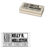 名モダンモノグラムの前または事業差出人住所 ラバースタンプ (押印)