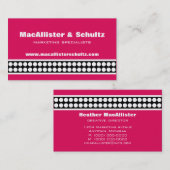 名モダン刺（ドット） （明るいピンク） 名刺 (正面/裏面)