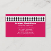 名モダン刺（ドット） （明るいピンク） 名刺 (裏面)