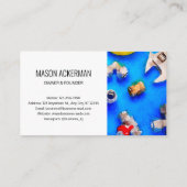 名モダン刺 – 工業用白/青 名刺 (裏面)