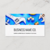 名モダン刺 – 工業用白/青 名刺 (正面)