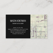 名モダン刺 – 青写真(黒) / 素朴 名刺 (裏面)