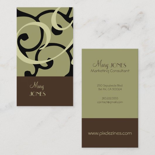 名モダン刺(En Deco/DIY)の色 名刺 (正面/裏面)