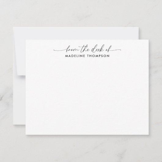 名モダン前からのトレンディースクリプト ノートカード (正面)