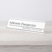 名モダン前とタイトル付きエグゼクティブ デスクネームプレート (正面)