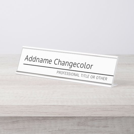 名モダン前とタイトル付きエグゼクティブ デスクネームプレート (正面)