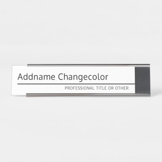 名モダン前とタイトル付きエグゼクティブ デスクネームプレート (正面)