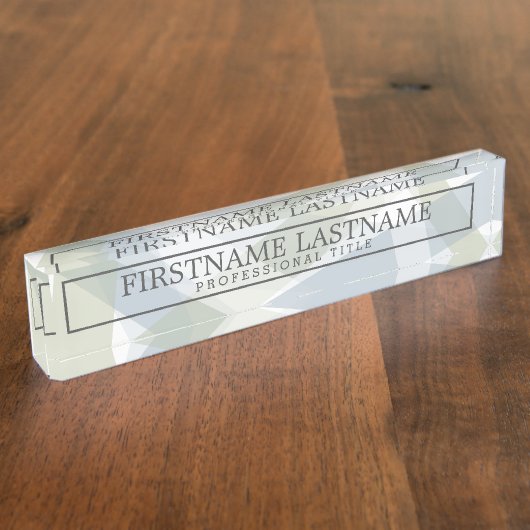 名モダン前とプロフェッショナルタイトル付きアート抽象芸術 デスクネームプレート (側面)