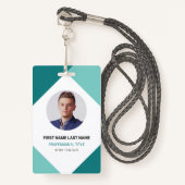 名モダン前と写企業の真の従業員IDカード バッジ (正面ランヤード)