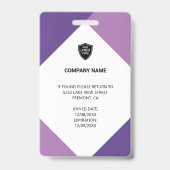 名モダン前と写企業の真の従業員IDカード バッジ (Back)