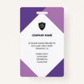 名モダン前と写企業の真の従業員IDカード バッジ (裏面)