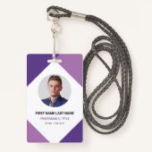 名モダン前と写企業の真の従業員IDカード バッジ (正面ランヤード)