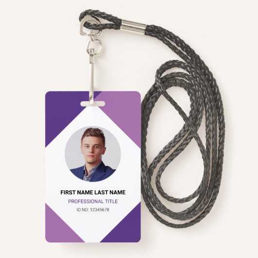 名モダン前と写企業の真の従業員IDカード バッジ (正面ランヤード)