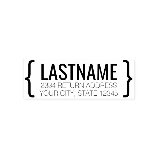 名モダン前と差出人住所付き括弧 セルフインキングスタンプ (デザイン)