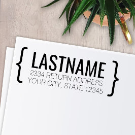 名モダン前と差出人住所付き括弧 セルフインキングスタンプ