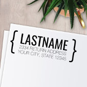 名モダン前と差出人住所付き括弧 セルフインキングスタンプ