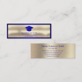 名モダン前の卒業クラス青金ゴールド  スキニー名刺 (正面/裏面)