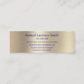 名モダン前の卒業クラス青金ゴールド スキニー名刺 (裏面)