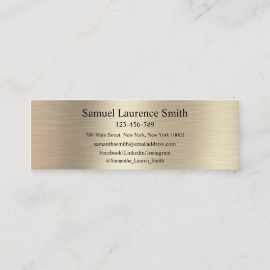 名モダン前の卒業クラス黒金ゴールド  スキニー名刺 (裏面)