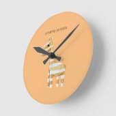 名モダン前の美しいオレンジキリン ラウンド壁時計 (傾斜)