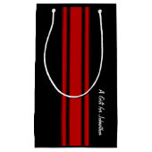 名モダン前の赤と黒ストライプの競技場 スモールペーパーバッグ (正面)