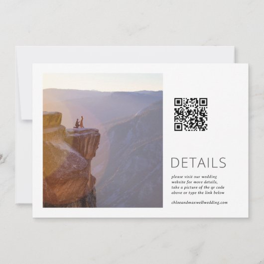 名モダン前はっきりした写真の日付の保存 セーブザデート (裏面)