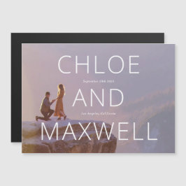 名モダン前はっきりした写真の日付の保存 マグネット招待状