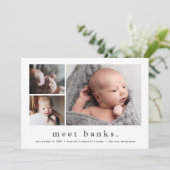 名モダン前シンプル3 Photo Collageベビー誕生 案内状 (スタンド正面)