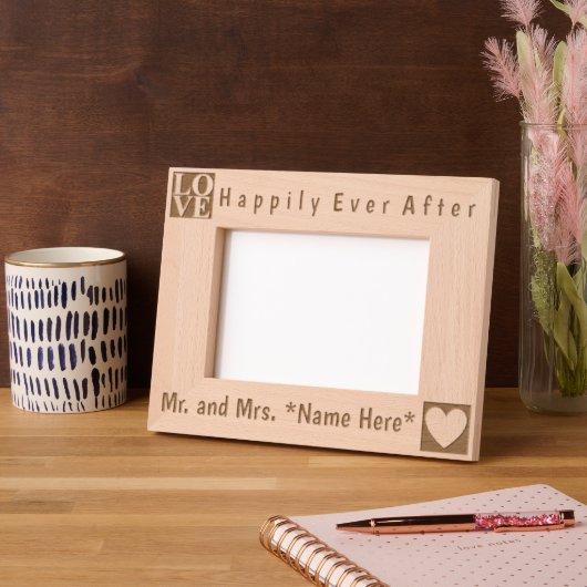 名モダン前シンプル・愛とハート レーザー彫刻フレーム (左)