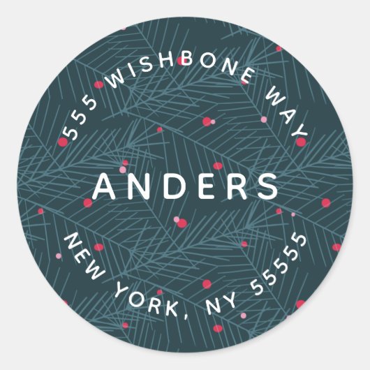 名モダン前パーソナライズされた休暇の住所 ラウンドシール (正面)