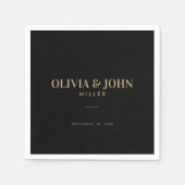 名モダン前パーソナライズされた披露宴 スタンダードカクテルナプキン (正面)