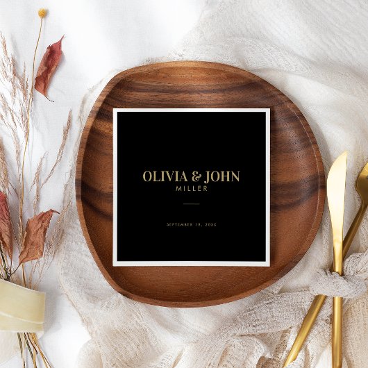 名モダン前パーソナライズされた披露宴 スタンダードカクテルナプキン