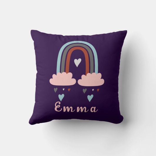 名モダン前ボホパーソナライズされたレインボー クッション (裏面)