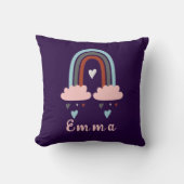 名モダン前ボホパーソナライズされたレインボー クッション (正面)