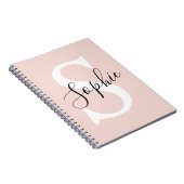 名モダン前モノグラムパステルピンク ノートブック (右側)