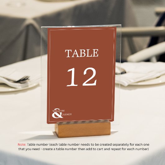 名モダン前ユニーク付き結婚テラコッタ テーブルナンバー